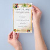 Rustiek Romantisch Herfst Berry Wedding Programma Flyer (Hand)