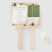 Rustiek Romantisch Herfst Berry Wedding Programma Handwaaier (Voorkant en achterkant)
