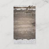 Rustiek Romantisch Hout Kant & Twine Country Chic Visitekaartje (Achterkant)