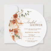 Rustiek Ronde Hout Gesneden Graan Vrijgezellenfees Kaart (Voorkant)