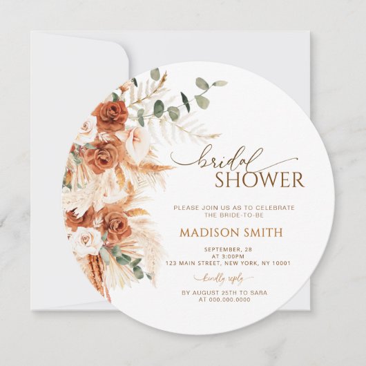 Rustiek Ronde Hout Gesneden Graan Vrijgezellenfees Kaart (Voorkant)