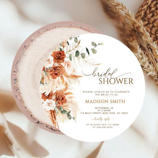 Rustiek Ronde Hout Gesneden Graan Vrijgezellenfees Kaart