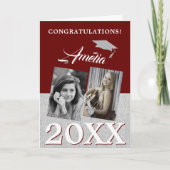 Rustiek Rood Afstuderen 2 Foto Afstuderen Kaart (Voorkant)