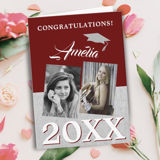 Rustiek Rood Afstuderen 2 Foto Afstuderen Kaart