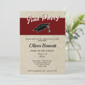 Rustiek rood Afstuderen Pet afstudeerfeest Kaart (Staand voorkant)