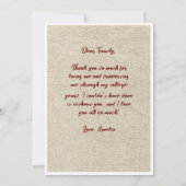 Rustiek Rood Afstuderen Pet Afstuderen Bedankkaart (Achterkant)