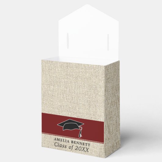 Rustiek Rood Afstuderen Pet Afstuderen Dank u Bedankdoosjes (Geopend)