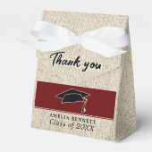 Rustiek Rood Afstuderen Pet Afstuderen Dank u Bedankdoosjes (Voorkant Zijde)