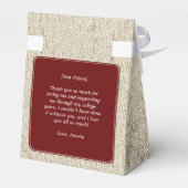 Rustiek Rood Afstuderen Pet Afstuderen Dank u Bedankdoosjes (Achterkant)