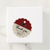 Rustiek Rood Afstuderen Pet Afstuderen Dank u Bedankjes Labels (In situ)