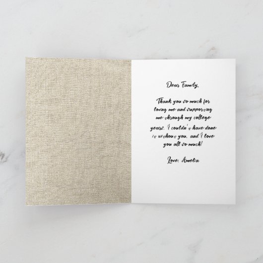 Rustiek Rood Afstuderen Pet Afstuderen Dank u Kaart (Binnen)