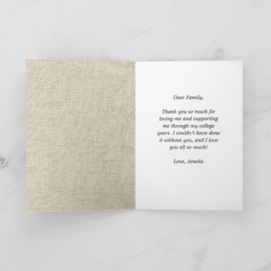 Rustiek Rood Afstuderen Pet Afstuderen Foto Dank u Kaart (Binnen)