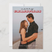 Rustiek Rood & Blauw Trui 1 Foto Kerst Kaart (Voorkant)