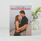 Rustiek Rood & Blauw Trui 1 Foto Kerst Kaart (Staand voorkant)