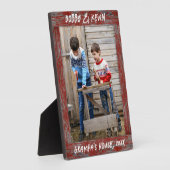 Rustiek Rood Distressed Wood Tekst Foto Lijst Fotoplaat (Zijkant)