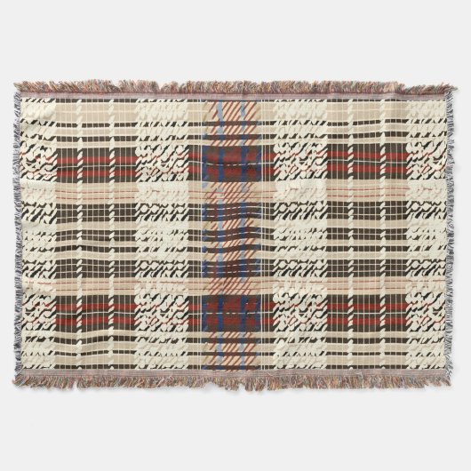 Rustiek Rood en Beige Tartan Patroon Deken (Voorkant)