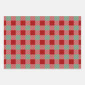 Rustiek rood en groen geplakt patroon inpakpapier vel (Voorkant)