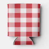 Rustiek rood en wit buffel geruite patroon blikjeskoeler (Voorkant)