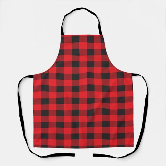 Rustiek rood en zwart Buffalo Plaid Patroon Schort (Voorkant)