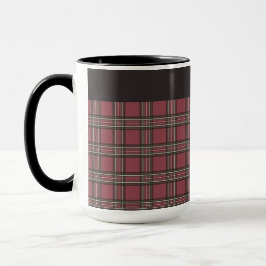 Rustiek rood en zwart geplakt Mok (Links)