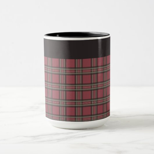 Rustiek rood en zwart geplakt Mok (Midden)