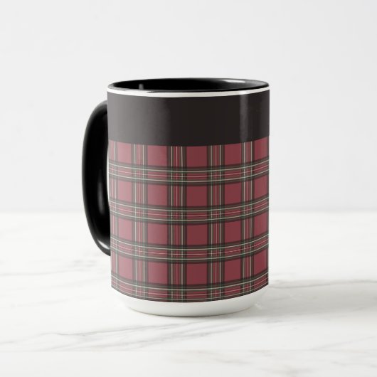 Rustiek rood en zwart geplakt Mok (Voorkant links)