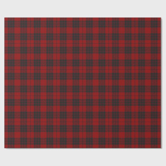Rustiek Rood en Zwart Tartan Buffel Patroon Plaid Cadeaupapier (Vlak)