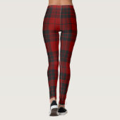 Rustiek Rood en Zwart Tartan Buffel Patroon Plaid Leggings (Achterkant)