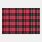 Rustiek Rood en Zwart Tartan Plaid Inpakpapier Vel (Voorkant)