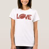 Rustiek Rood Football Liefde Tekst Graphic T-shirt (Voorkant)