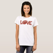 Rustiek Rood Football Liefde Tekst Graphic T-shirt (Voorkant volledig)