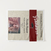 Rustiek rood gefeliciteerd Graduation Party Foto Wandkleed (Voorkant (horizontaal))