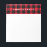 Rustiek rood geplakt patroon gepersonaliseerd notitieblok<br><div class="desc">notitieblok met rustiek,  stijlvol en klassiek rood geplakt patroon. Andere kleuren zijn beschikbaar.</div>