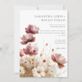 Rustiek Rood & Gerst Aquarel Wilde Bloemen Kaart (Voorkant)