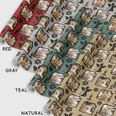 Rustiek rood gestempeld Angel 3 Familiefoto Cadeaupapier