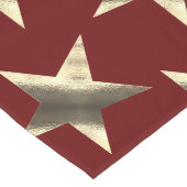 Rustiek Rood Goud Bruin Sterren Patroon Kerstmis Lange Tafelloper (Hoek)