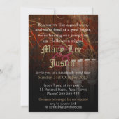 Rustiek Rood Goud Gotische Halloween bruiloft Kaart (Achterkant)