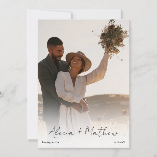 Rustiek Rood groen Bloemen Winter Bruiloft Bedankkaart (Achterkant)