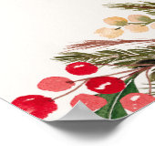 Rustiek Rood groen Bloemen Winter Bruiloft Welkom Poster (Hoek)