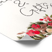 Rustiek Rood groen Bloemen Winter Chique Trouwbord Poster (Hoek)