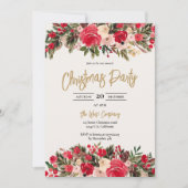 Rustiek Rood groen Bloemen Winter Corporate Kerstm Kaart (Voorkant)