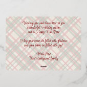 Rustiek rood groen geplette Waterverf en goud Folie Feestdagenkaart (Achterkant)