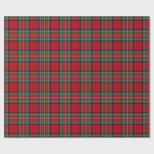Rustiek Rood Groen Plaid Classic Stewart Tartan Cadeaupapier (Vlak)