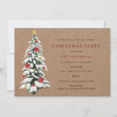 Rustiek Rood Groen Traditioneel Boom Kerstfeest Kaart (Voorkant)