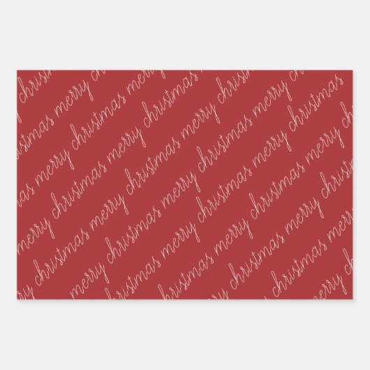 Rustiek Rood Groen Vrolijk Kerstmis Ornament Inpakpapier Vel (Voorkant 2)