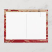 Rustiek Rood Hout Custom Foto Kerst Briefkaart (Achterkant)