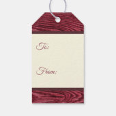 Rustiek Rood Hout Rendier Vrolijk Kerstfeest Cadeaulabel (Achterkant)