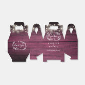 Rustiek Rood Hout Strijklichten Bloemen Bruiloft Bedankdoosjes (Uitgevouwen)