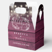 Rustiek Rood Hout Strijklichten Bloemen Bruiloft Bedankdoosjes (Geopend)