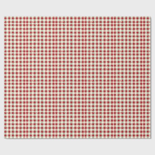 Rustiek Rood Kerstmis Tartan Plaid Wrapping Papier (Vlak)